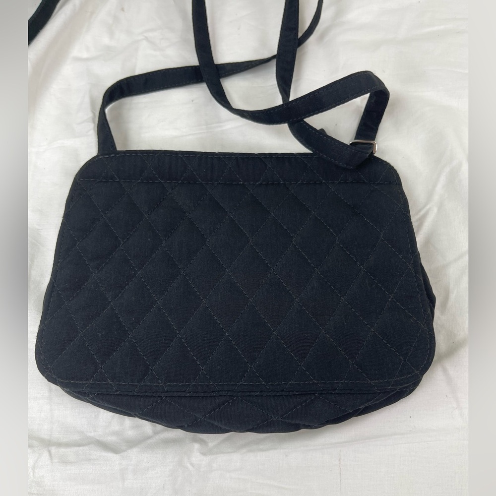 Vera Bradley Quilted Black Crossbody Bag with Polka Dot Interior - Picture 11 of 12